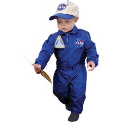 Aeromax Jr. NASA Flight Suit, Blue, with Embroidered Cap and official looking patches, size 18 months.