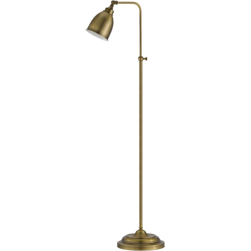 Cal 62" Height Metal Floor Lamp in Antique Brass 60W/Antique Bronze/Metal/Round/Antique Brass/Task & Functional