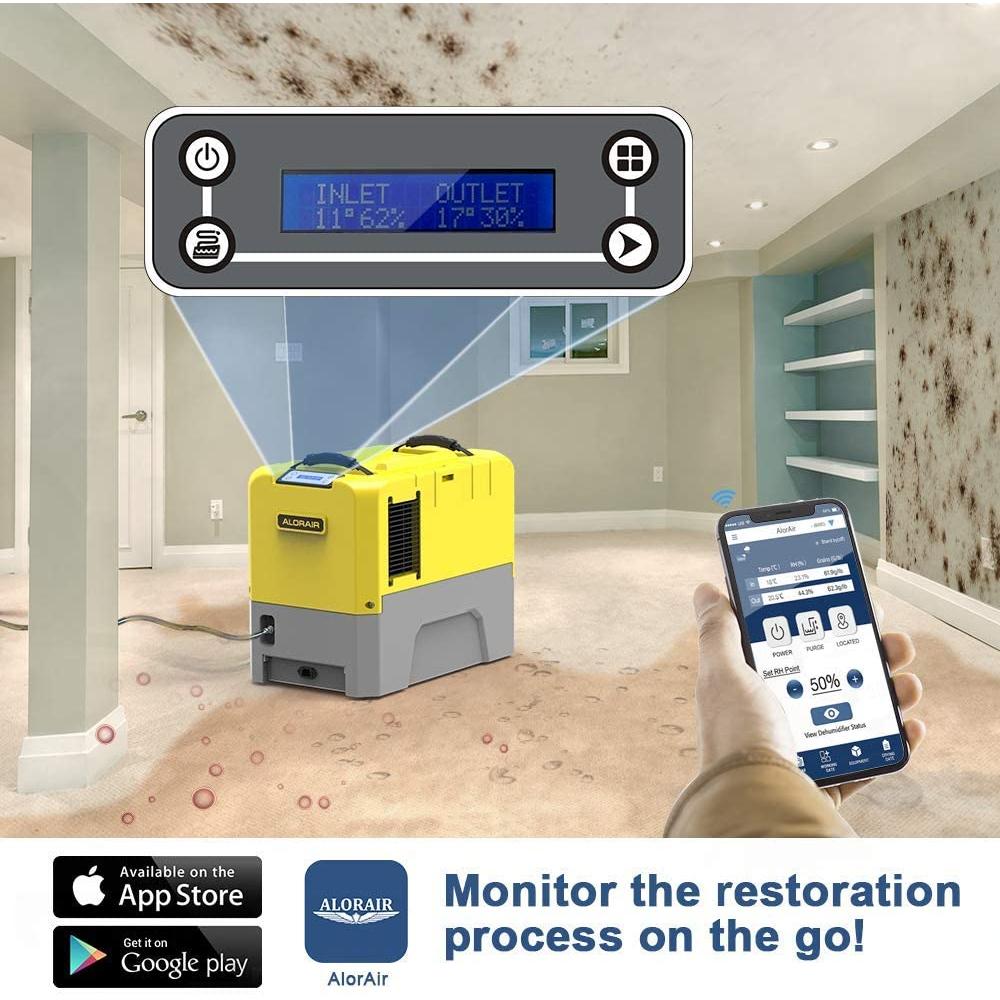 ALORAIR 180PPD Commercial Dehumidifier for Crawl Space & Basement, Wi-Fi APP Controls with Pump, Capacity up to 85 PPD at AHAM
