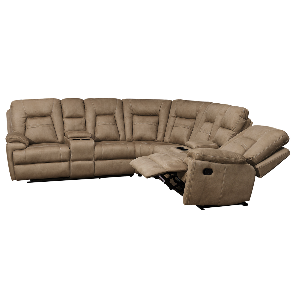 B Furniture Large Microfiber, Reclining Sectional Sofa Microfiber