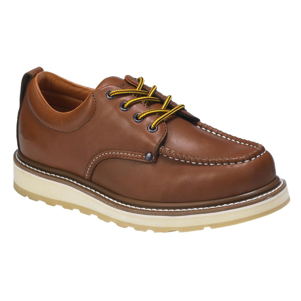 Handmen Men’s 4 Inch Soft Toe Brown Full Grain Leather Oxford Work Shoes Work Boots DH-82994