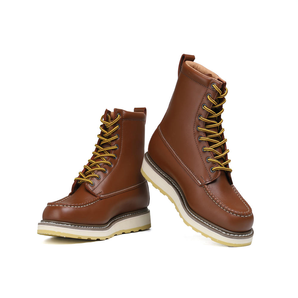 HANDMEN Mens Classic 8 inch SureTrack Soft Toe Slip Resistant Durable Breathable Work Boot Men boots H86994