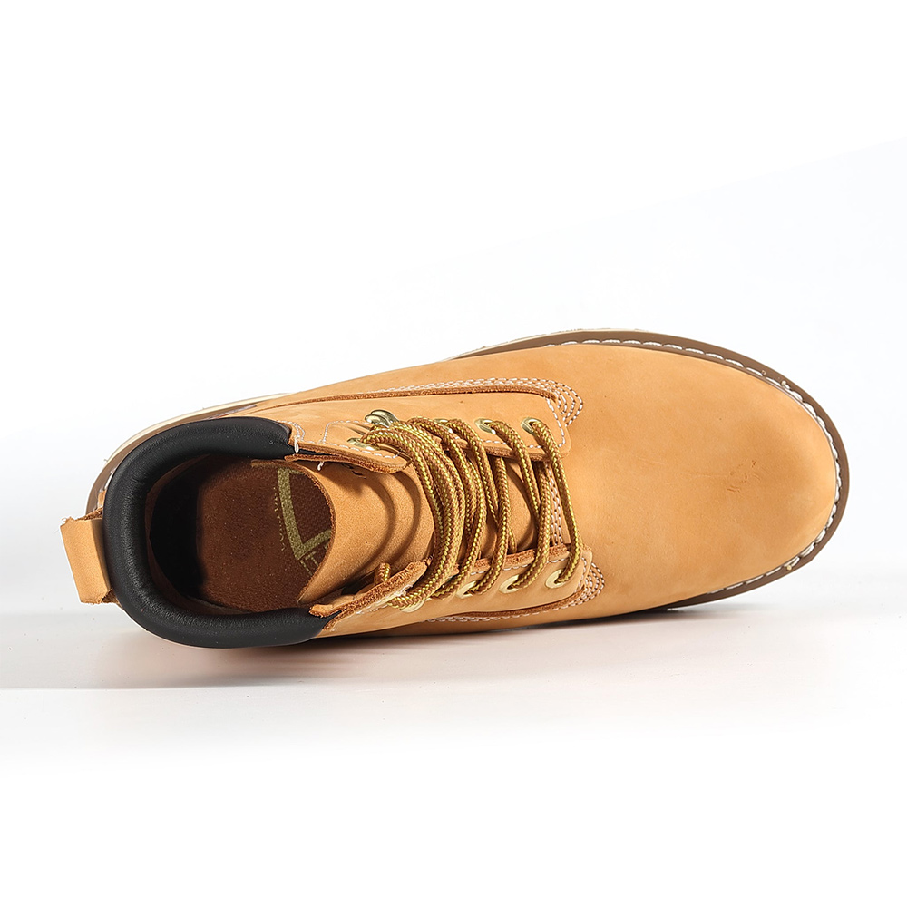 Handmen Men's Soft Toe Nubuck Leather Work Boots Wheat Color Working Shoes DH-84101