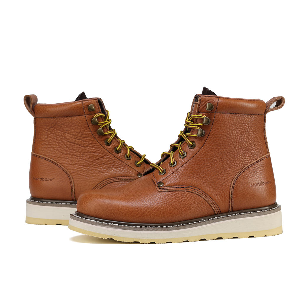 Hardcan 6" Men's work boots Soft Toe comfortable Tan Pitstop Leather