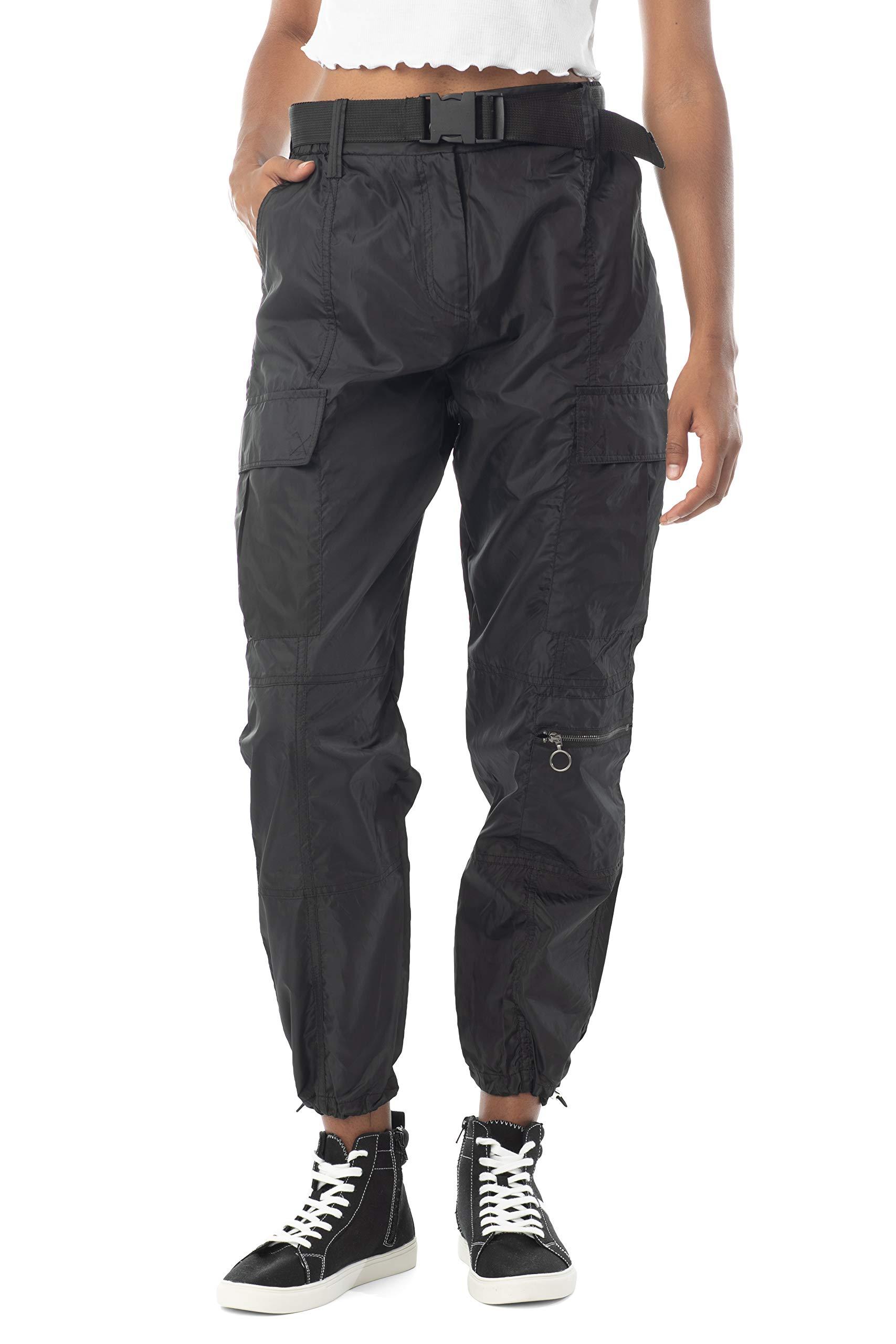 Almost famous belted 2025 black cargo pants