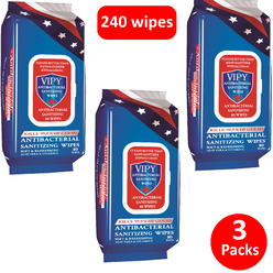 VIPY Antibacterial Sanitizing Wipes 240 sheet, 3 packs