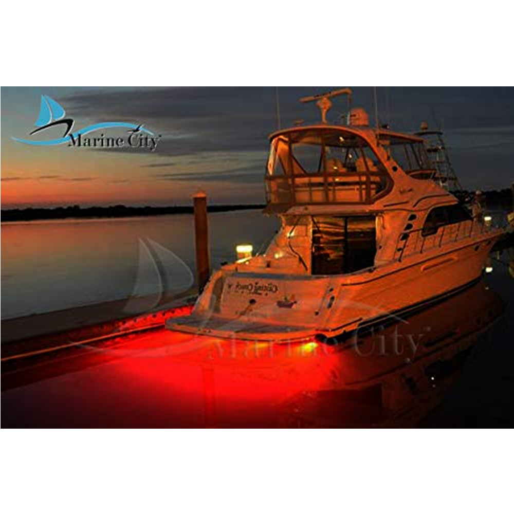 Marine City Brass Drain Plug LED Light Screw Drain Plug Hole Fishing Under Water Marine Boat Yacht &Pool Lights (Red)