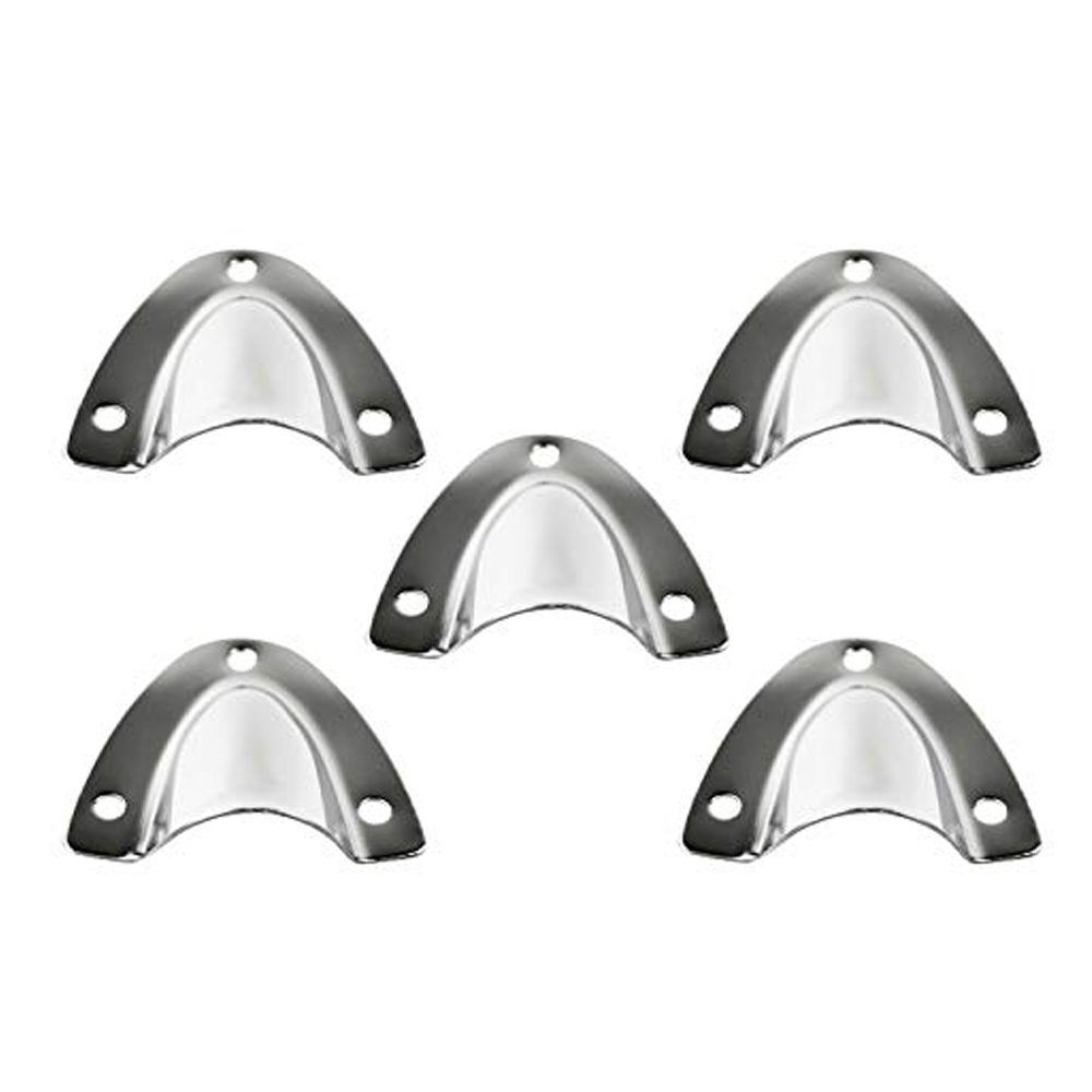Marine City Boat Stainless Steel Midget Clam Shell Vent/Wire Cable Cover 1-5/8 Inches × 1-3/4 Inches × 1/2 Inches (5 Pcs)