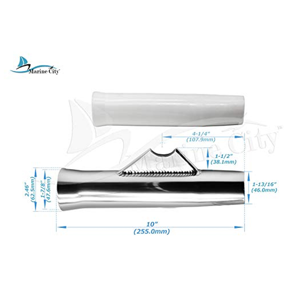 Marine City Aluminum Flared Weldon White Vinyl Insert Fishing Rod