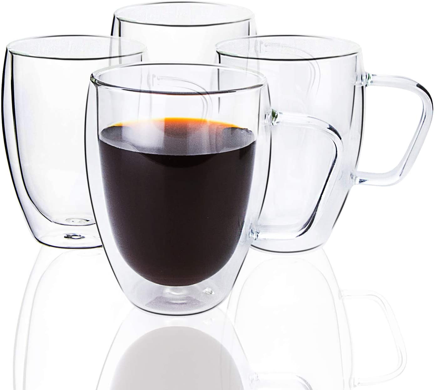 Double Wall Glass Double Espresso Mug Clear Insulated Coffee Mugs