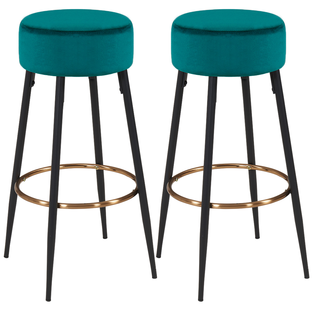 Round velvet bar stools clearance