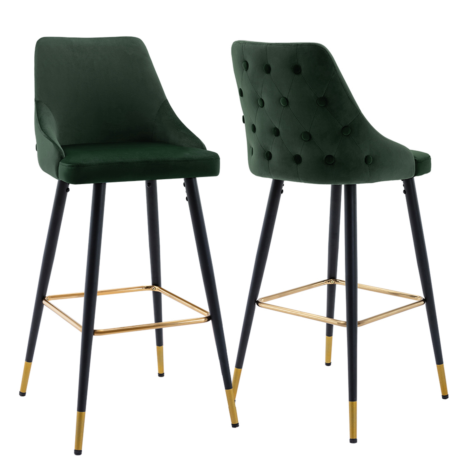 Modern Tall Bar Chairs For Home Kitchen, Bar Stool Set Of 2 With Back