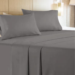 Leluxe Home Luxury Sheet Set - 4 Piece Extra Soft 1800 Microfiber Deep Pocket Bed sheets- 1 Fitted Sheet, Flat Sheet & 2 Pillows