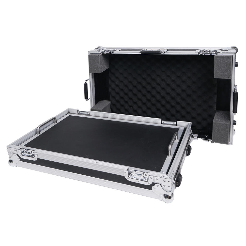 Sound Town Guitar Pedal Board Case w/Tape Fastener and High Density Foam, ATA Road Case, Extra Large 26'' x 16" (STRC-PDLW)