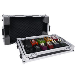 Sound Town Guitar Pedal Board Case w/Tape Fastener and High Density Foam, ATA Road Case, Extra Large 26'' x 16" (STRC-PDLW)