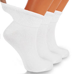 AWS/American Made Diabetic Ankle Socks with Non-Binding Top and Seamless Toe | 3 Pairs