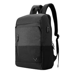 Volkano X Infinity Series Padded Lightweight Laptop Backpack USB Port 15.6 Inch Business Slim Commute Travel Bag - Gray/Charcoal