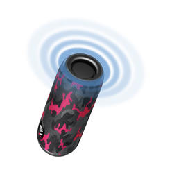 Volkano 5W Portable Bluetooth Speaker with Passive Radiator, 12Hr Battery, FM Radio, Micro SD Card [Pink & Black] Stella Series