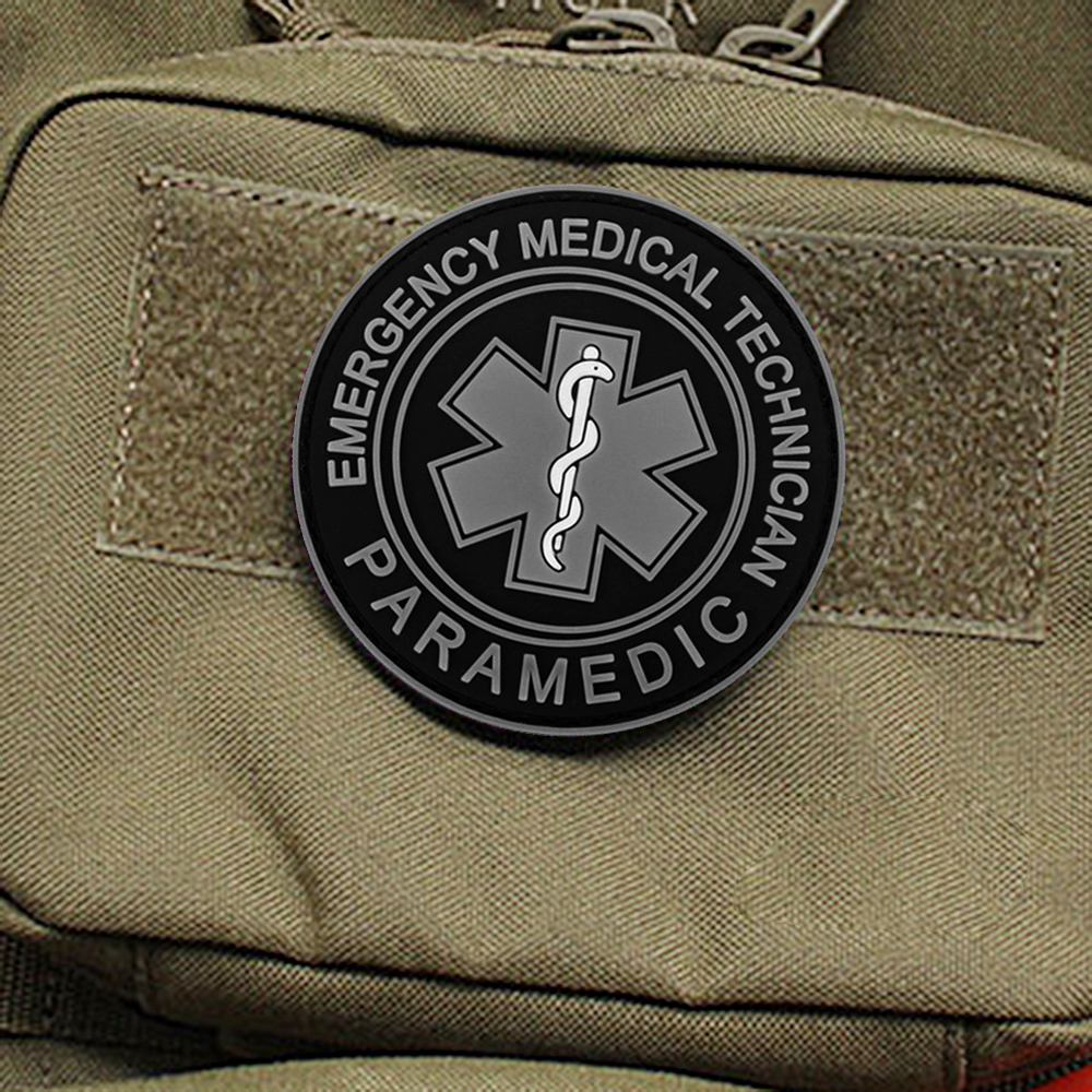 MORTHOME M EMT Paramedic Emergency Medical Technician Patch EMT Star of Life Tactical Patch 3D PVC Tactical Morale Badge Rubber