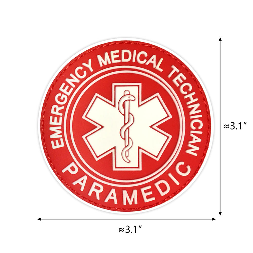 MORTHOME M EMT Paramedic Emergency Medical Technician Patch EMT Star of Life Tactical Patch 3D PVC Tactical Morale Badge Rubber