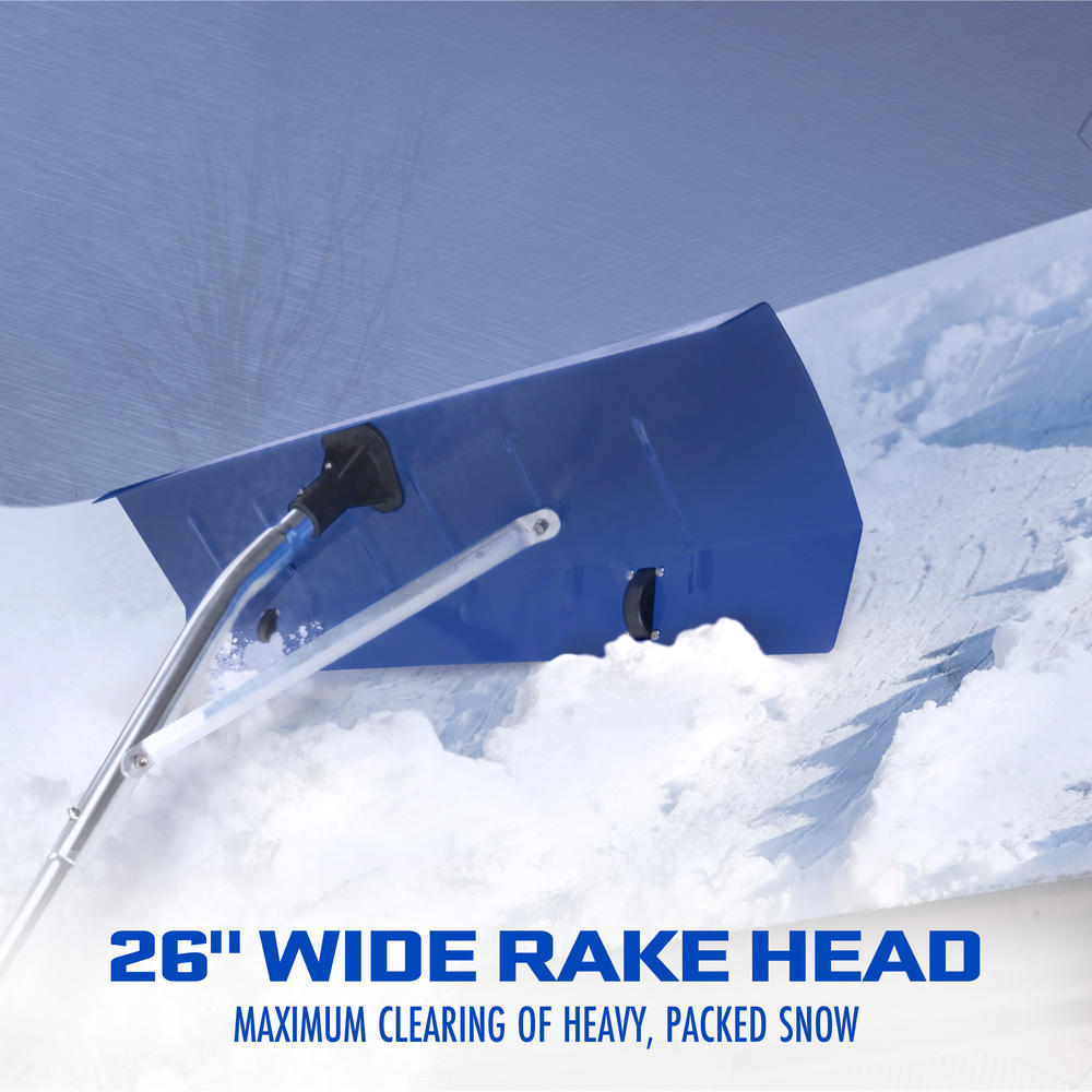 Snow Joe 20-Foot Extendable Scratch Free Aluminum Snow Shovel Roof Rake