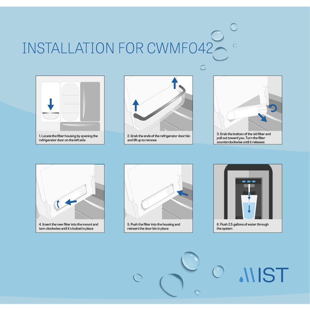 MIST LG ADQ73613401 Water Filter Replacement, Compatible With LT800P