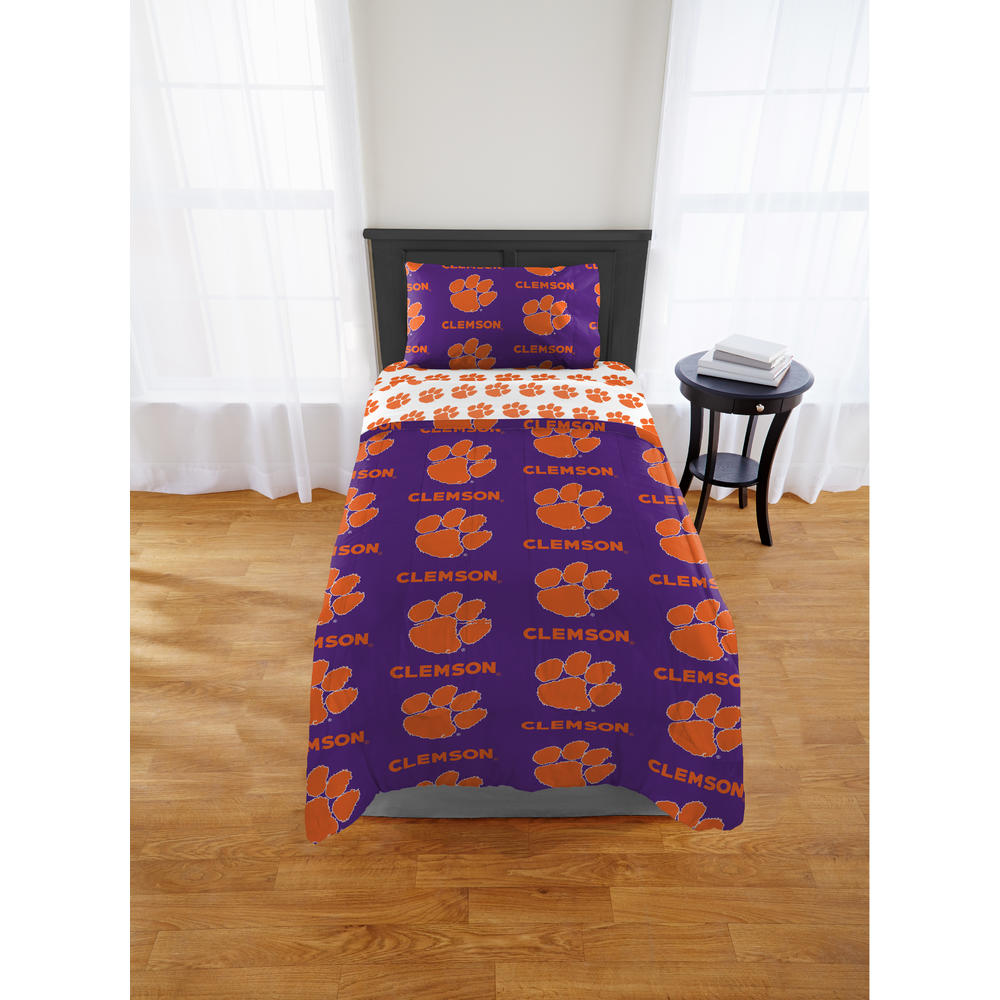 The Northwest Group NCAA Clemson TigersTwin Rotary Bed In a Bag Set