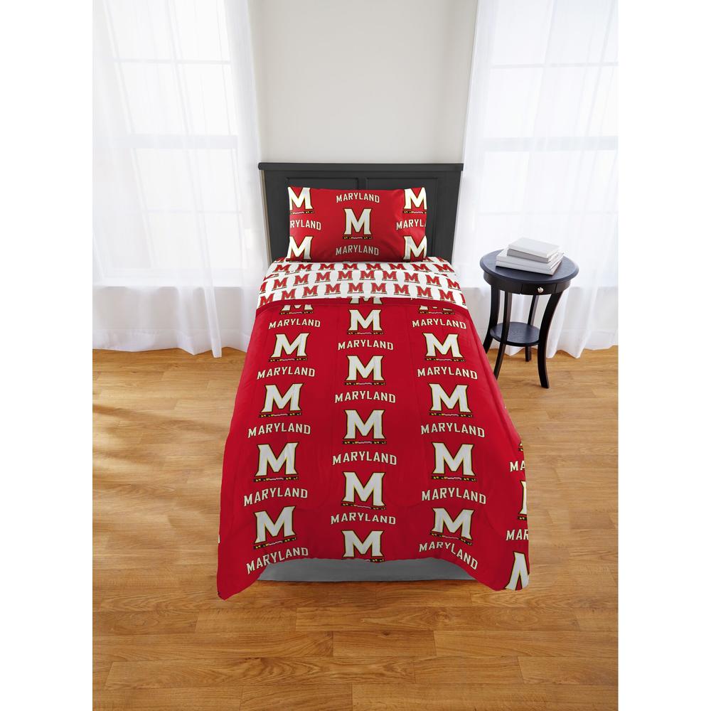 The Northwest Group NCAA Maryland Terrapins Twin Rotary Bed In a Bag Set