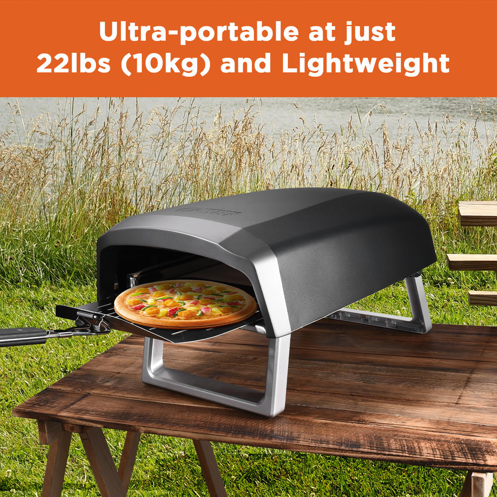 Commercial Chef Pizza Oven For Authentic Stone Baked Pizzas - Outdoor Gas Grill Pizza Maker - Portable Gas Pizza Oven with Foldable Perforated P