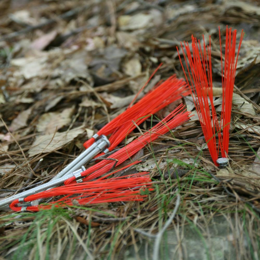 Trail Chasers 6 in. Orange Ground Markers - Whiskers and Stakes (25-Pack)