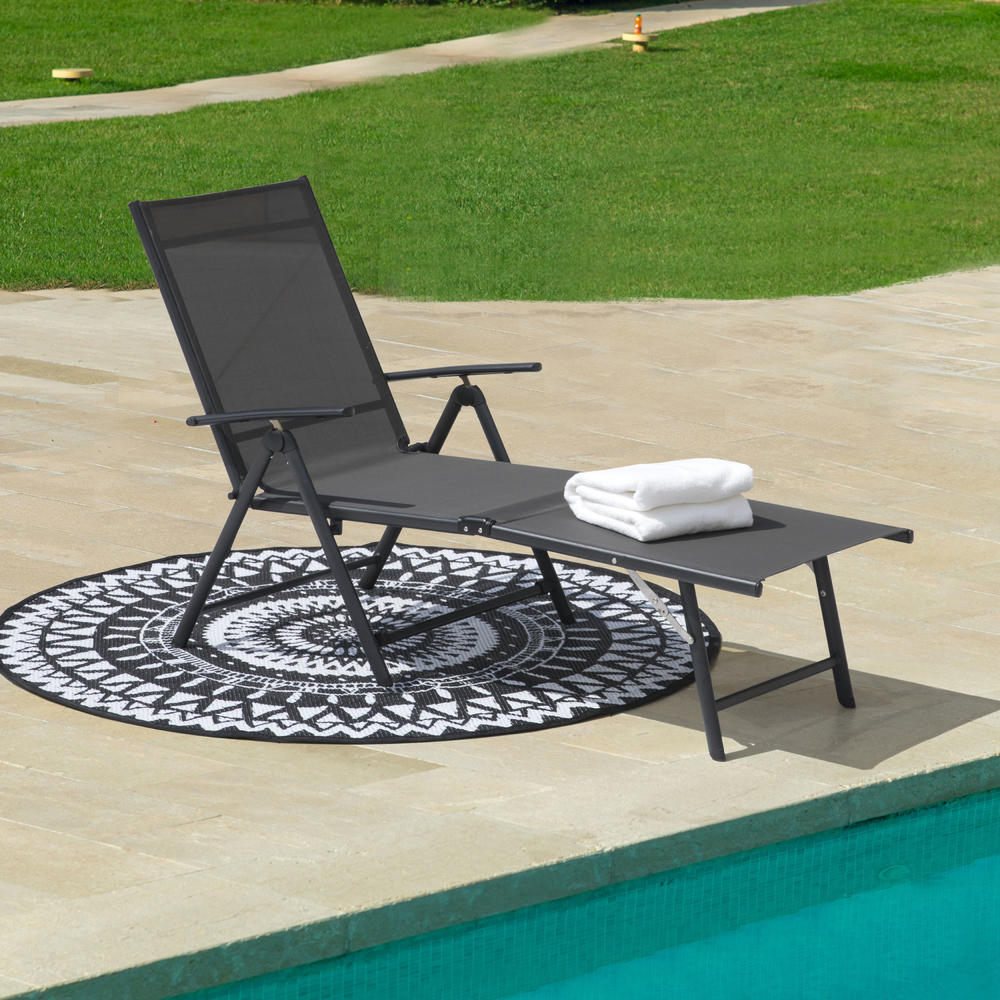 Nuu Garden Folding Chaise Lounge Chairs for Outside, Beach Chair Lounge Chair with Steel Frame and Breathable Textile Fabric for