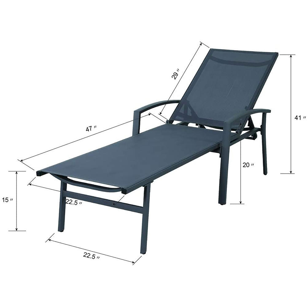 Nuu Garden Aluminum Chaise Lounge Chairs for Outside, Folding Lounge Chairs