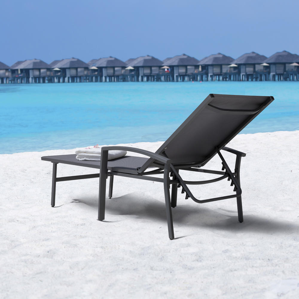 Nuu Garden Aluminum Chaise Lounge Chairs for Outside, Folding Lounge Chairs