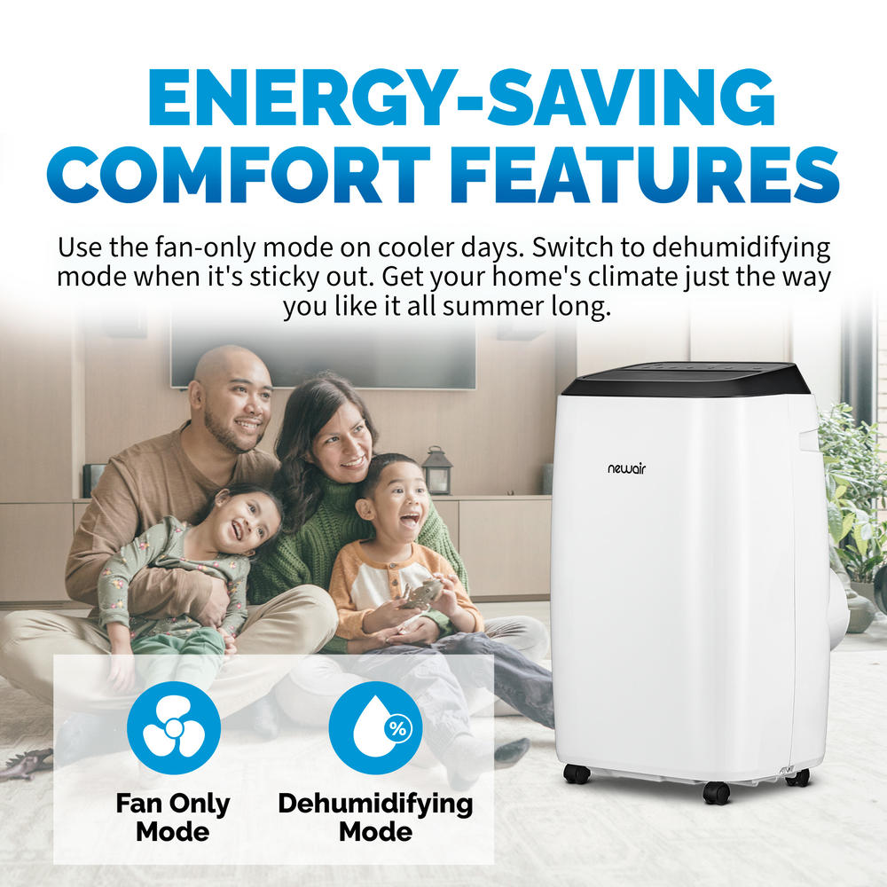 Newair Compact Portable Air Conditioner, 14,000 BTU (10,000 BTU DOE), Cools 250 sq. ft. Easy Setup Window Venting Kit and Remote