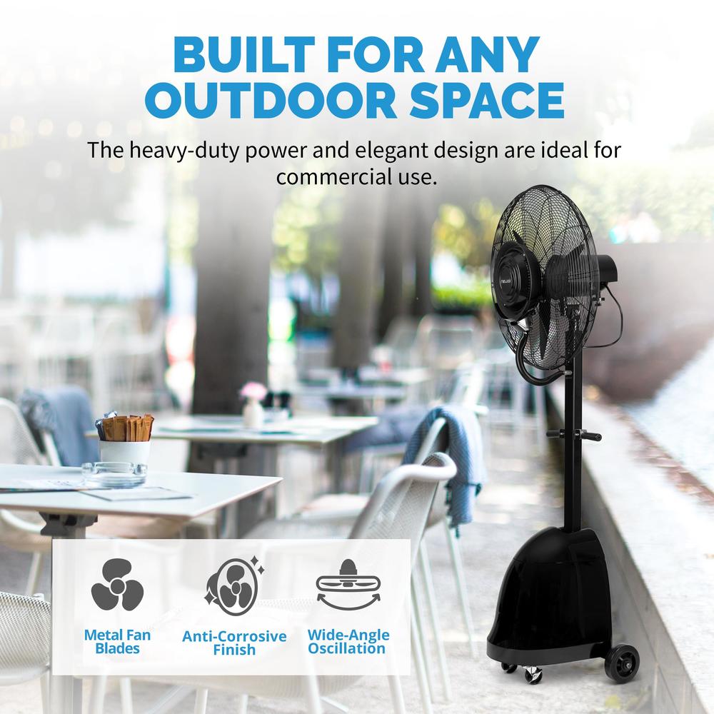 Newair 26" Misting Fan, 8700 CFM of Power, Adjustable Mist Settings, Water Tank and 3 Fan Speeds, Perfect for the Patio