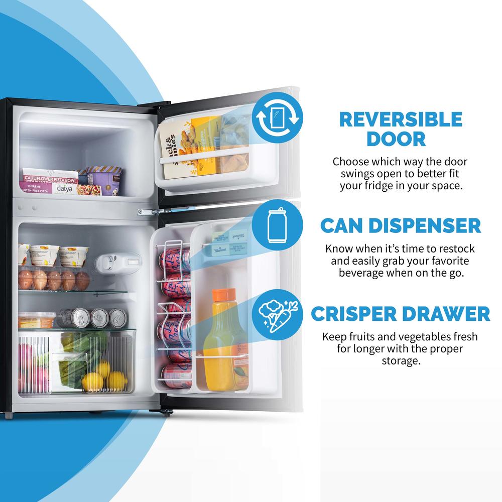 Newair 3.1 Cu. Ft. Compact Mini Refrigerator with Freezer, Auto Defrost, Can Dispenser