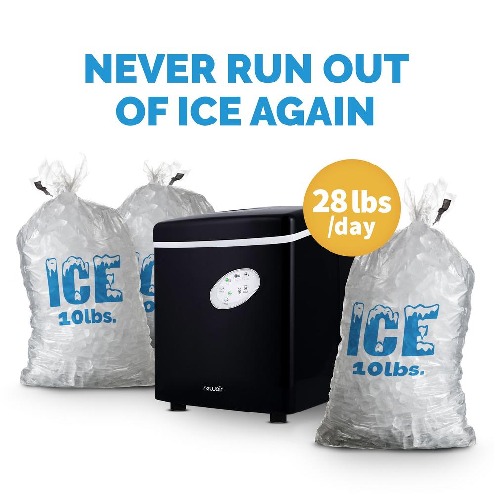 NewAir Countertop Bullet Ice Maker, 28 lbs. of Ice per Day, 3 Ice Sizes, BPA-Free Parts
