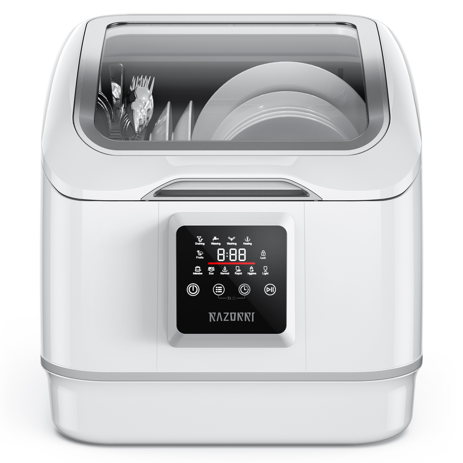 CDW04A Razorri Countertop Automatic Dishwasher with Inlet Hose, 7