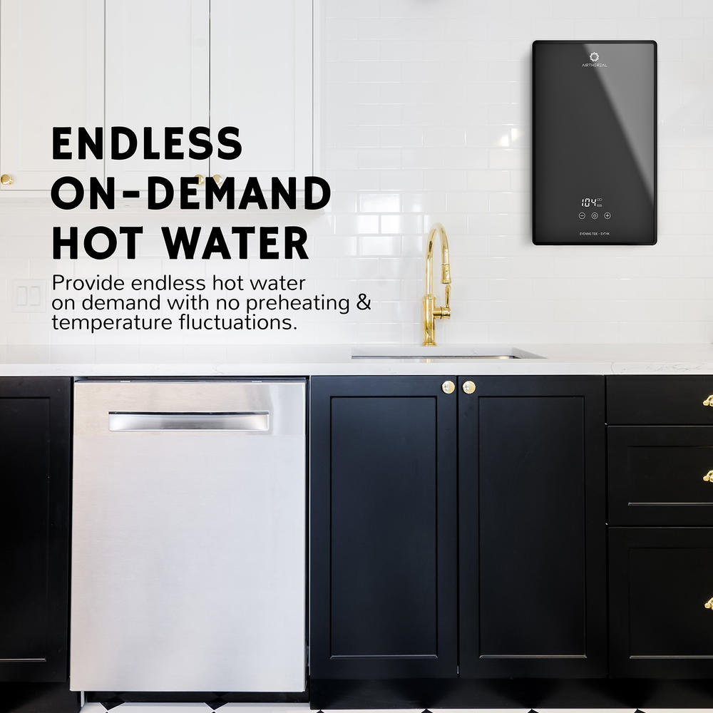 Airthereal Electric Tankless Water Heater, 9kW, 240Volts - Endless On-Demand Hot Water - for Sink and Faucet, Evening Tide series