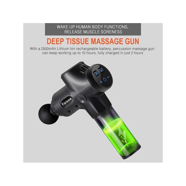 DAILYSPA Massage Gun Deep Tissue Massager for Pain Relief Neck Back Body Relaxation, Super Quiet Portable Electric Percussion Massage 3 B