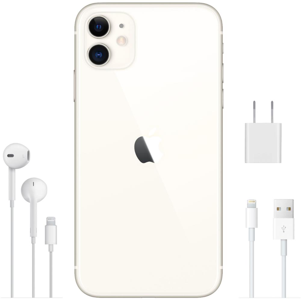11white128gb Apple - iPhone 11 128GB - White (Unlocked)