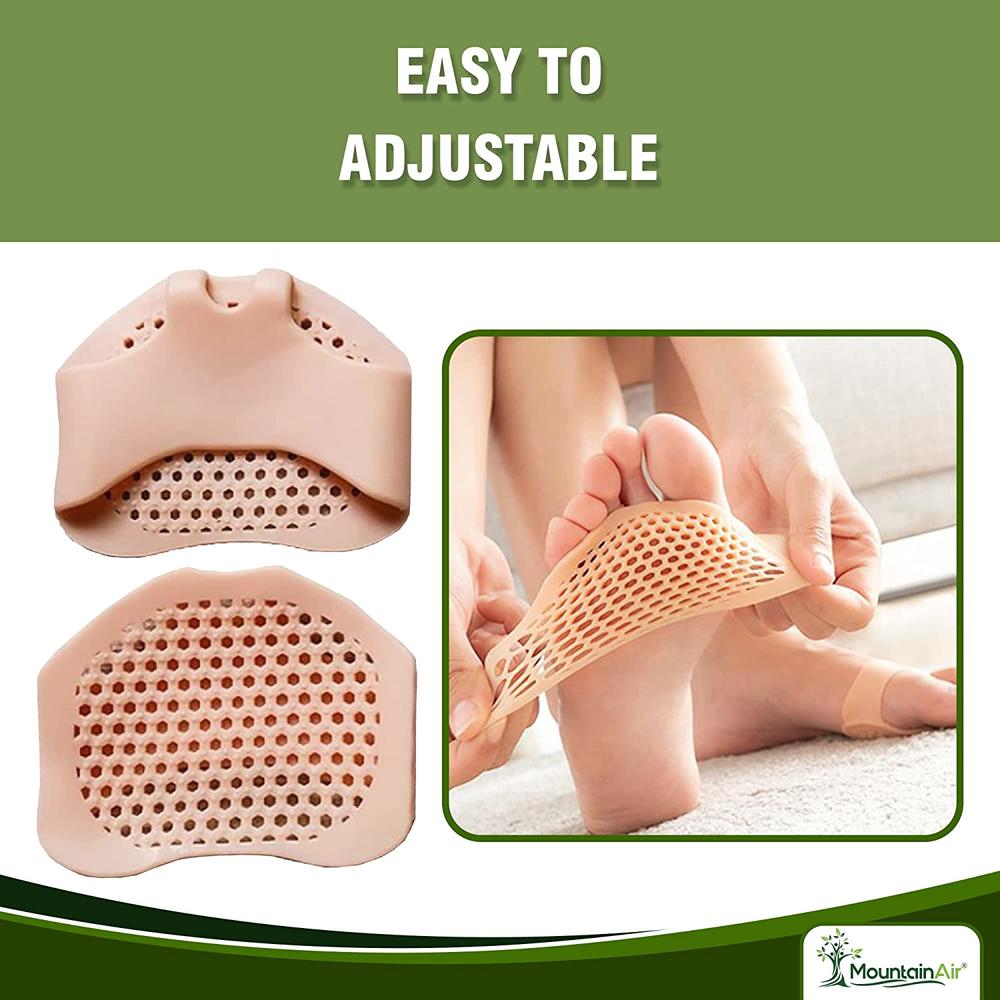 MountainAir - 6 Pairs Metatarsal Pads Men & Women - Left and Right Foot Silicone Gel Ball of Foot Cushions - Pain Relief