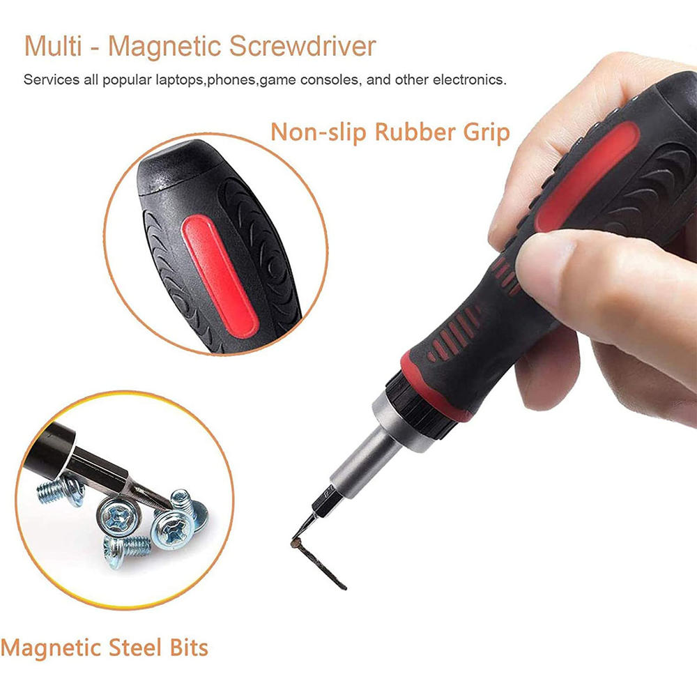 HYCHIKA 61 in 1 Ratcheting Screwdriver Set with Magnetic Screwdriver Bits& Sockets Rotatable Ratchet Handle