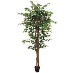 Floral Home 6" Artificial Ficus Tree with 1008 Leaves - Lifelike Indoor Decor, Low Maintenance, Realistic Greenery - Ideal for Home, Office
