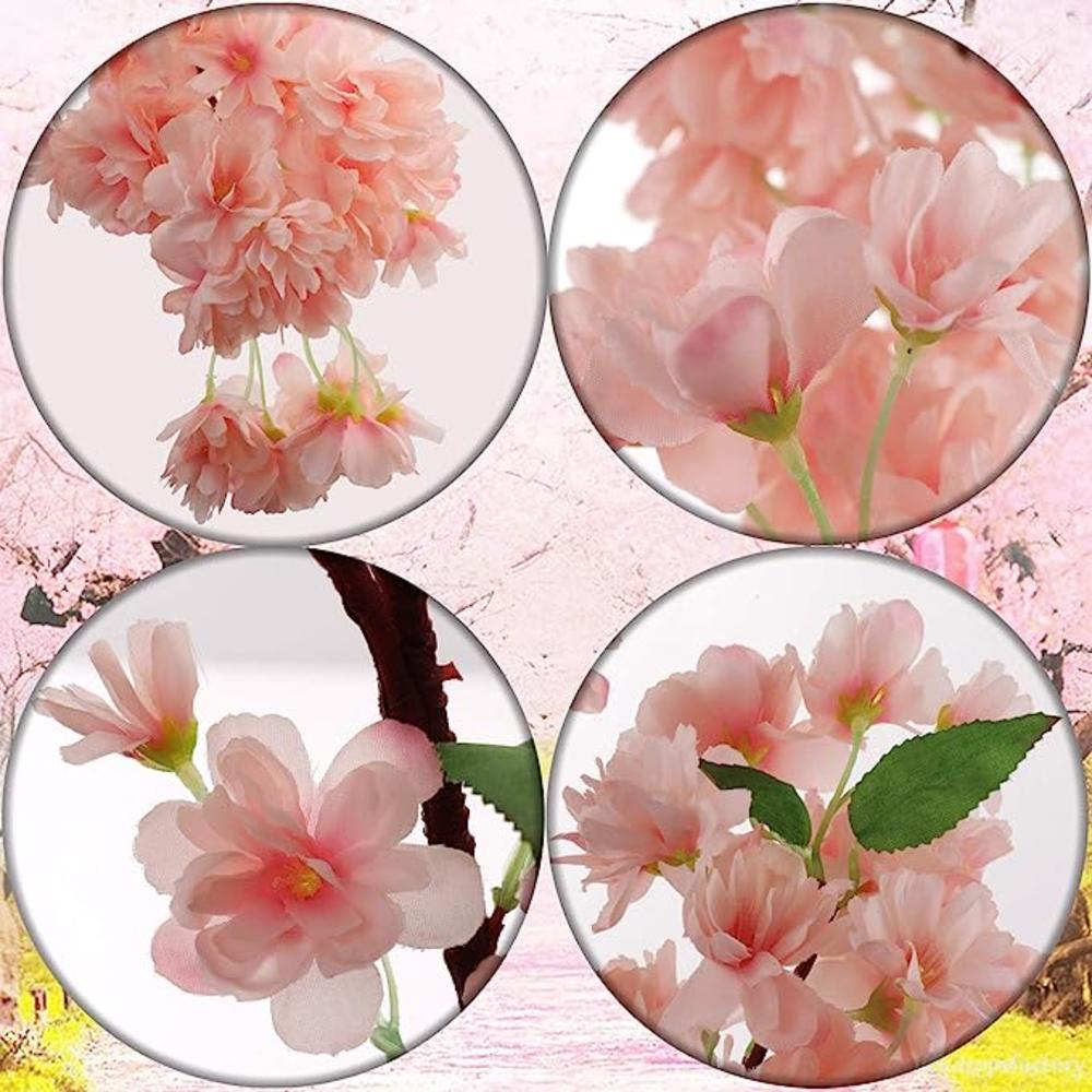 Floral Home Charming Light Pink Cherry Blossom Branches - Realistic Artificial Flowers for Spring Décor, Weddings & Events