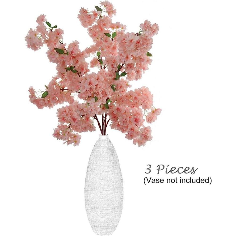 Floral Home Charming Light Pink Cherry Blossom Branches - Realistic Artificial Flowers for Spring Décor, Weddings & Events