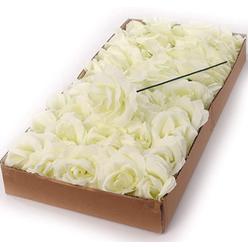 Floral Home 100pc Elegant Cream Silk Rose Picks - Charming Artificial Flowers for Weddings, Events & DIY Crafts - Romantic Floral Accents