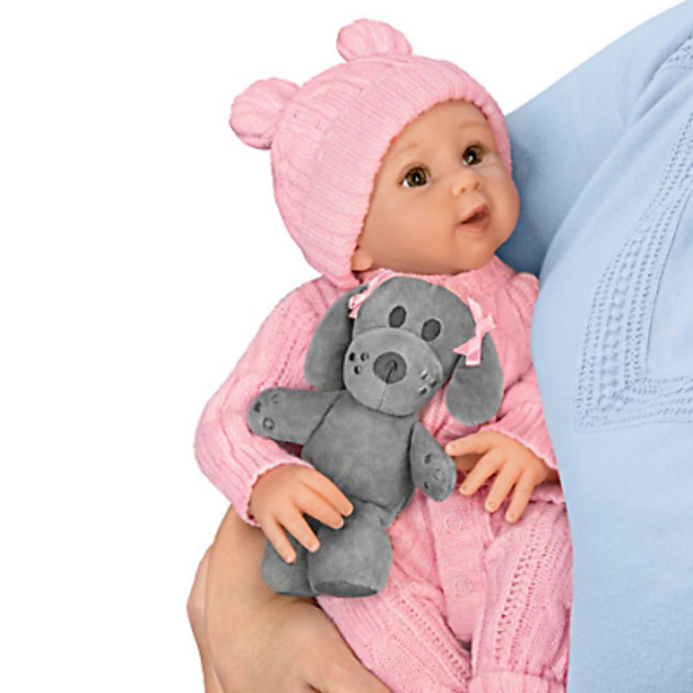 The Ashton-Drake Galleries The Ashton - Drake Galleries Arianna Snuggle Pup Baby with Plush Dog So Truly Real® Lifelike Doll by Sherry Rawn 17"