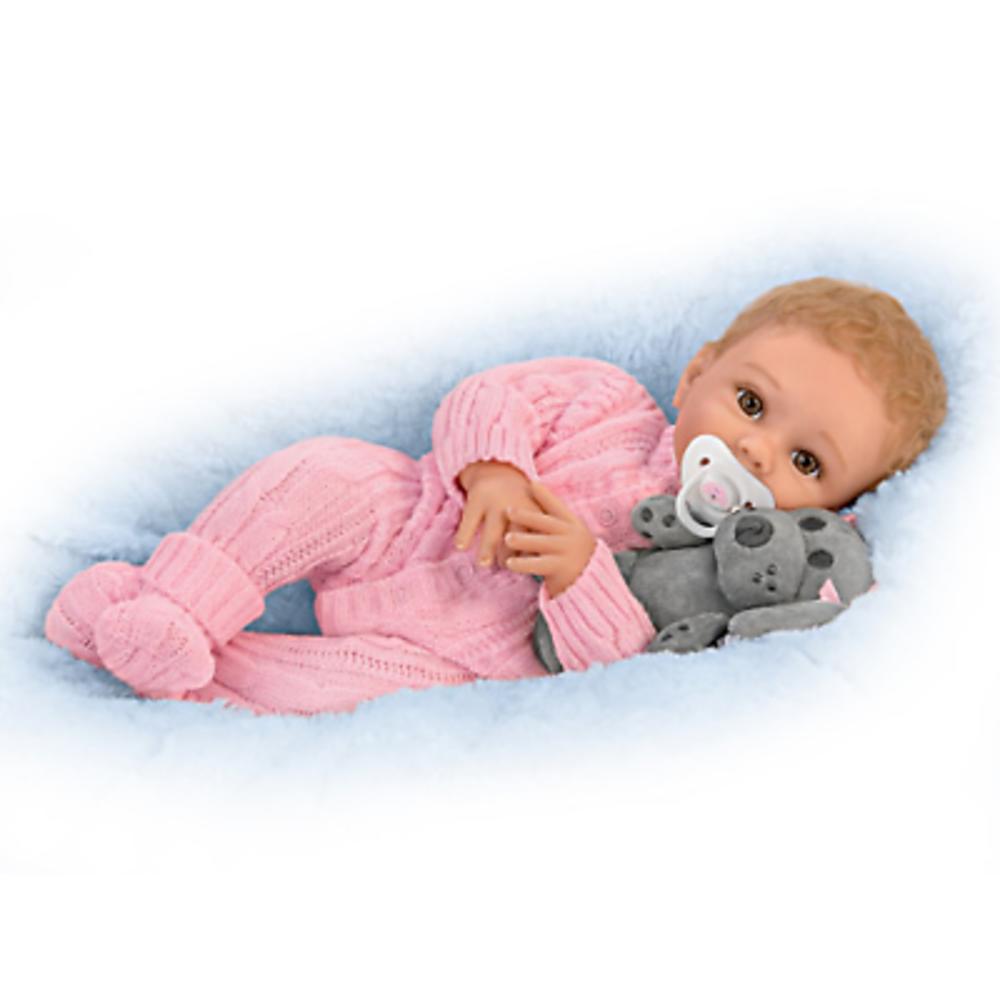 The Ashton-Drake Galleries The Ashton - Drake Galleries Arianna Snuggle Pup Baby with Plush Dog So Truly Real® Lifelike Doll by Sherry Rawn 17"