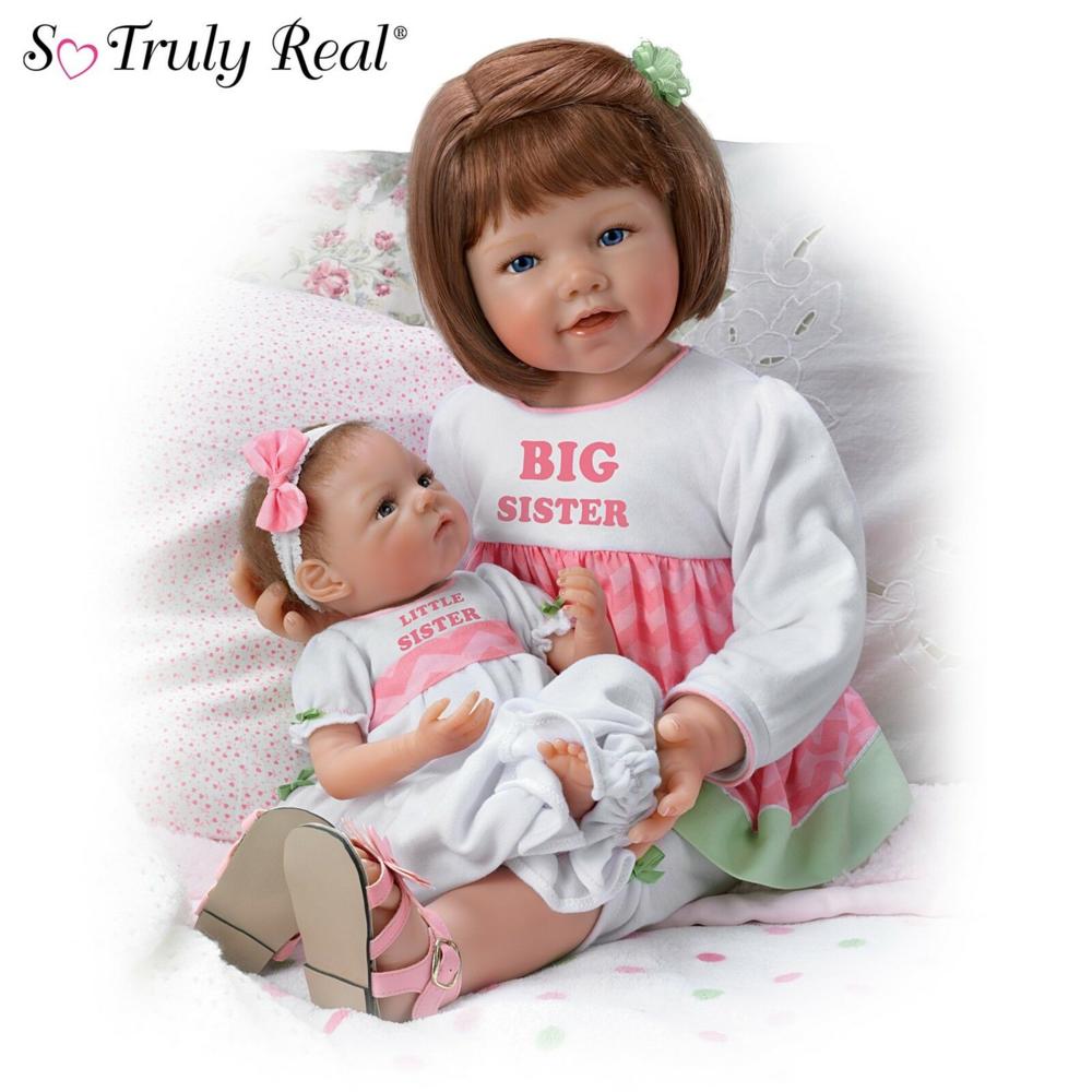 The Ashton-Drake Galleries The Ashton - Drake Galleries A Sister's Love Child and a Baby So Truly Real® Lifelike Realistic Doll Set by Waltraud 24"